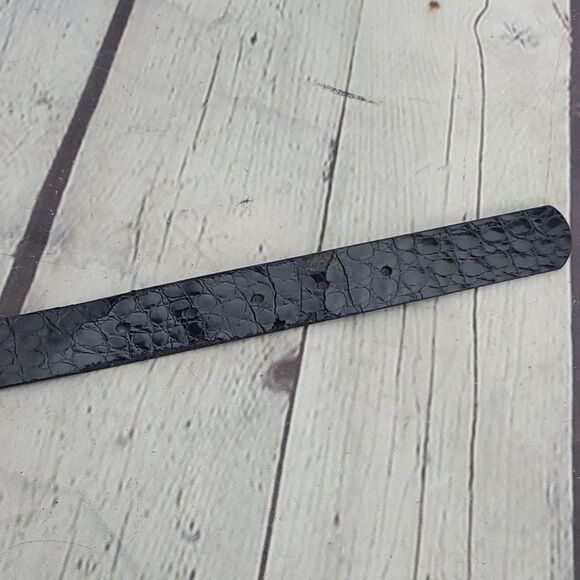 Vintage 80s 90s Midnight Blue Croc Skinny - Picture 7 of 11